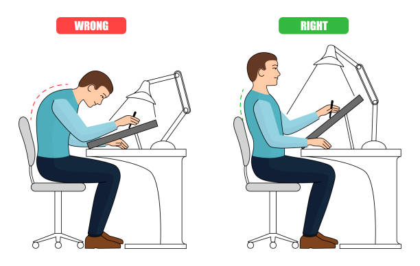 Dual monitor workstation with aligned eye line